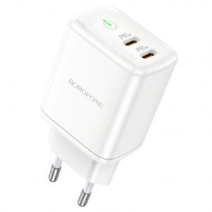 Wall Charger Borofone BN9, 35W, 3A, 2 x USB-C, White