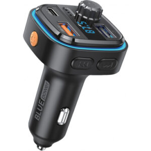 Bluetooth FM Transmitter and Car Charger Blue Power BPBCC08, 2 x USB-A - 1 x USB C - 1 x microSD, Black