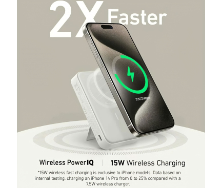 Powerbank Anker MagGo, 10000mAh, 27W, PD + FQI, White A1654G21 - immagine 2