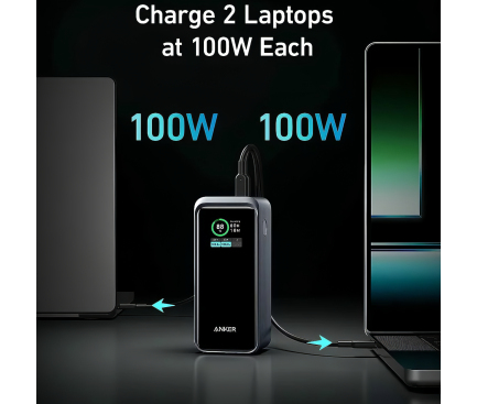 Powerbank Anker Prime, 20000mAh, 200W, QC + PD, Black A1336011 - immagine 2