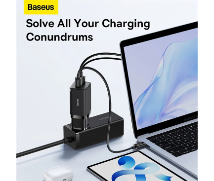 Travel Adapter Baseus, US to Europe, Black P10154800111-00 - immagine 3