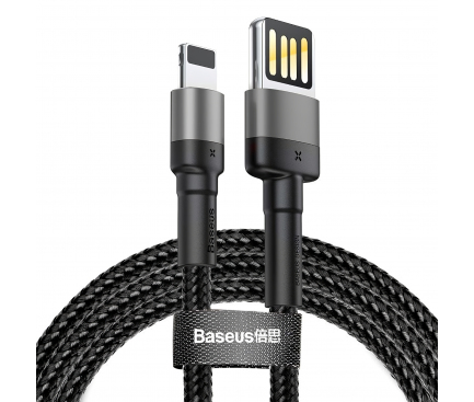 USB-A to Lightning Cable Baseus Cafule, 18W, 2.4A, 2m, Grey CALKLF-HG1