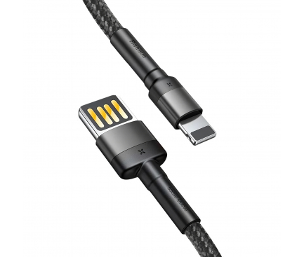 USB-A to Lightning Cable Baseus Cafule, 18W, 2.4A, 2m, Grey CALKLF-HG1 - immagine 3