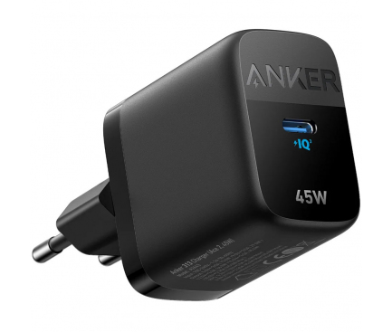 Wall Charger Anker 313, 45W, 3A, 1 x USB-C, Black A2643G11