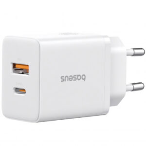 Wall Charger Baseus Cube, 30W, 2.4A, 1 x USB-A - 1 x USB-C, White P10111404213-00