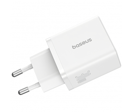 Wall Charger Baseus Cube, 30W, 2.4A, 1 x USB-A - 1 x USB-C, White P10111404213-00 - immagine 3