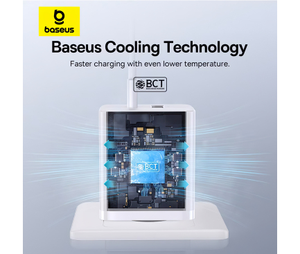 Wall Charger Baseus Cube, 30W, 2.4A, 1 x USB-A - 1 x USB-C, White P10111404213-00 - immagine 8