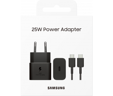 Wall Charger Samsung, 25W, 3A, 1 x USB-C, with USB-C Cable, Black EP-T2510XBEGEU - immagine 5