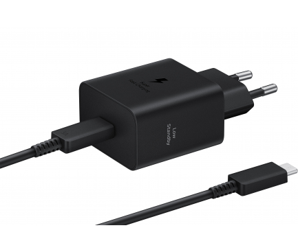 Wall Charger Samsung, 45W, 4.05A, 1 x USB-C, with USB-C Cable, Black EP-T4511XBEGEU